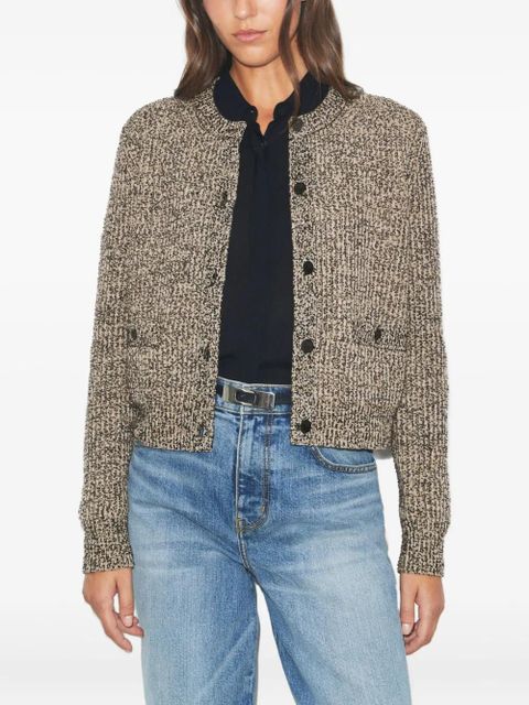 Tory Burch tweed pocket cardigan - Neutrals