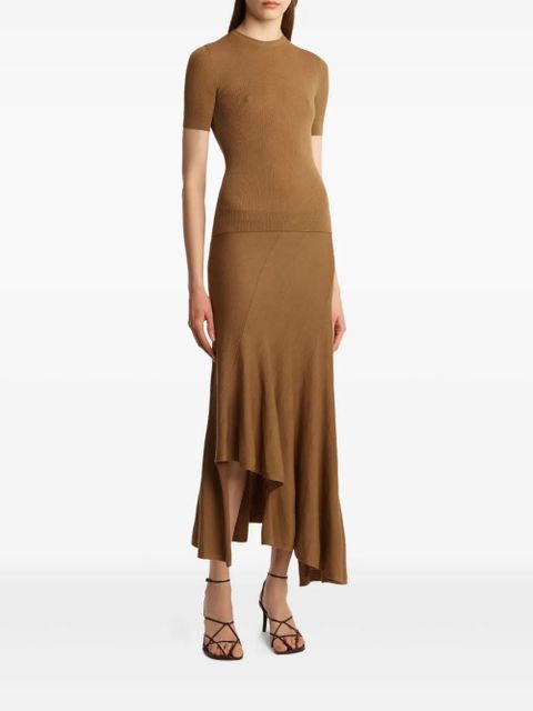 KHAITE Celina ribbed T-shirt - Brown