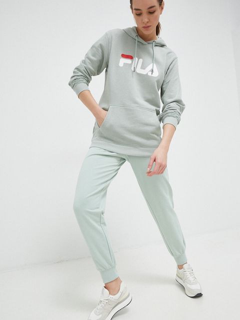 Fila bluza Barumini kolor szary z kapturem z nadrukiem FAU0068