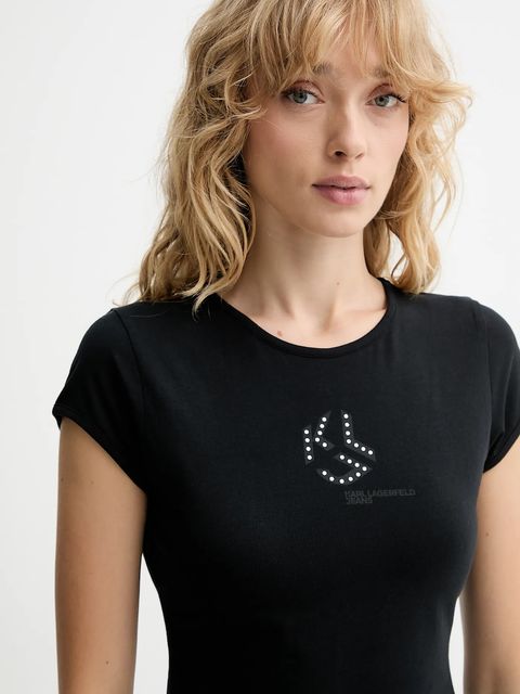 Karl Lagerfeld Jeans t-shirt damski kolor czarny A4W17018