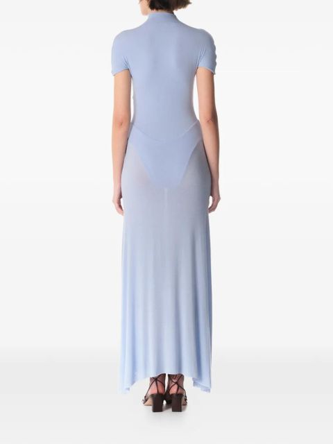MANURÍ pearl-embellished maxi dress - Blue