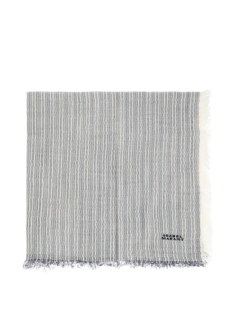 ISABEL MARANT Zenila striped fringed scarf - White - zdjęcie produktu nr 1
