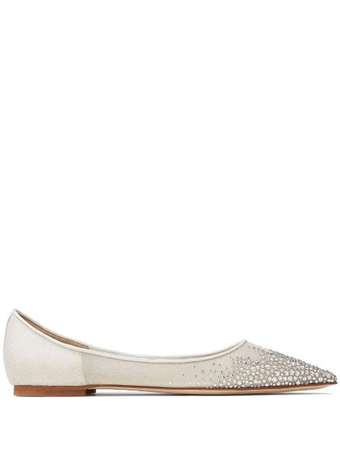 Jimmy Choo Love crystal-embellished ballerinas - White - zdjęcie produktu nr 1