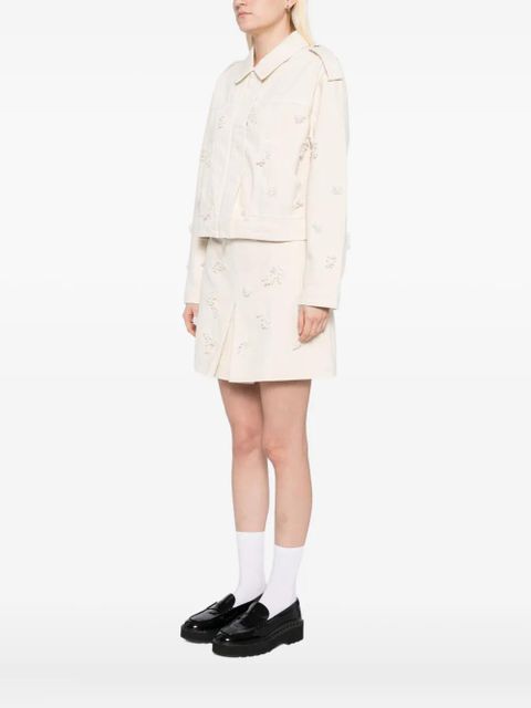 Self-Portrait beaded floral jacket - Neutrals