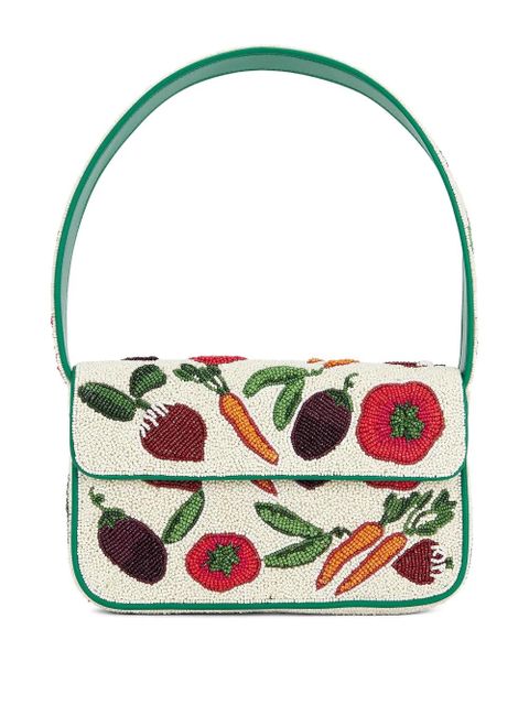 STAUD small Tommy beaded shoulder bag - Neutrals