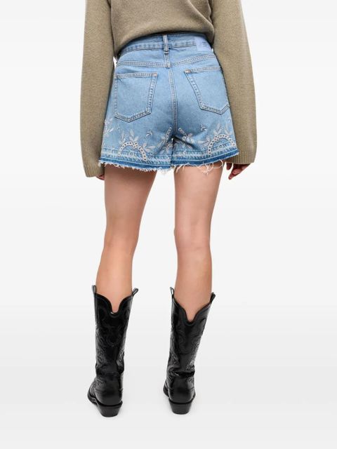 GANNI Broderie shorts - Blue