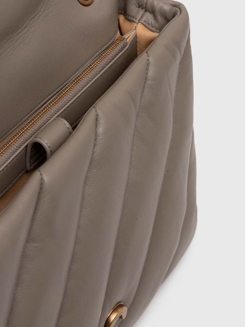 Pinko torebka skórzana kolor szary 100037.A0F2