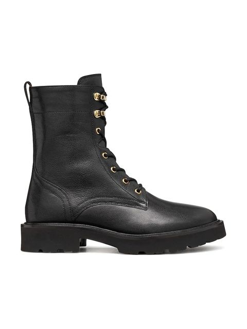 Geox botki skórzane D NORIZE damskie kolor czarny na płaskim obcasie D564ZC 00081 C9999 - zdjęcie produktu nr 1