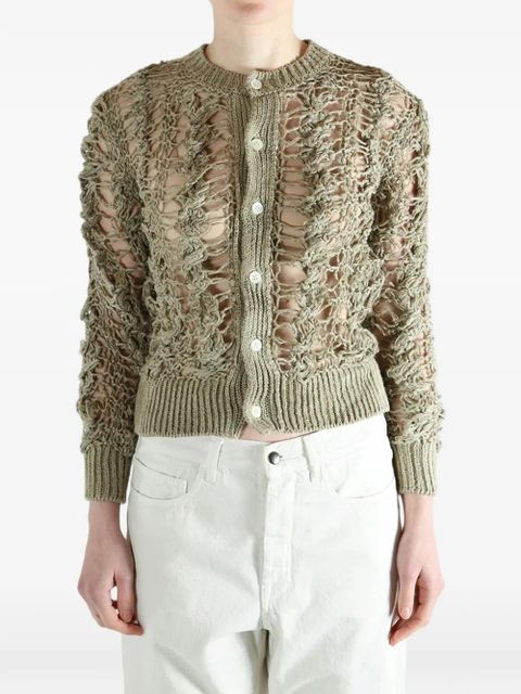 Comme Des Garçons openwork cardigan - Green - zdjęcie produktu nr 2