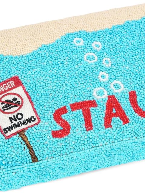 STAUD Timmy bead-embellished shoulder bag - Blue