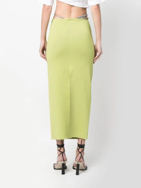 Christopher Esber crystal-embellished strap-detail skirt - Green