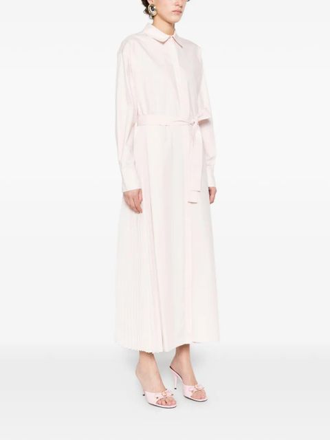 TWINSET belted pleated shirt dress - Pink