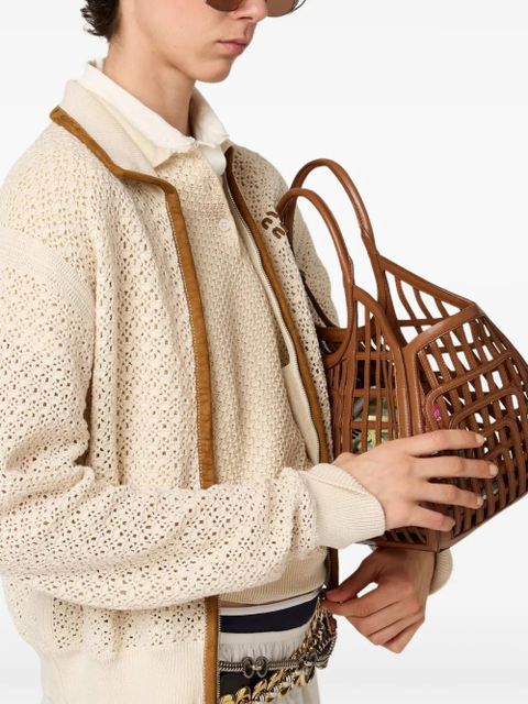 Miu Miu crochet workmanship cardigan - Neutrals