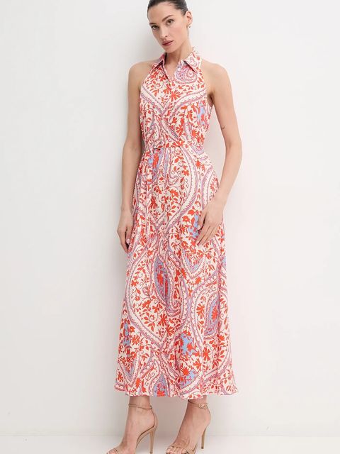 Marc Aurel sukienka kolor pomarańczowy maxi rozkloszowana 6971-1000-24791