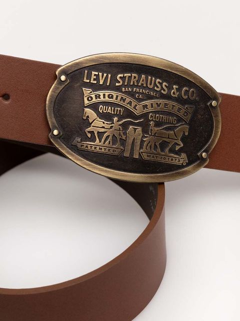 Levi's pasek skórzany kolor brązowy - zdjęcie produktu nr 2