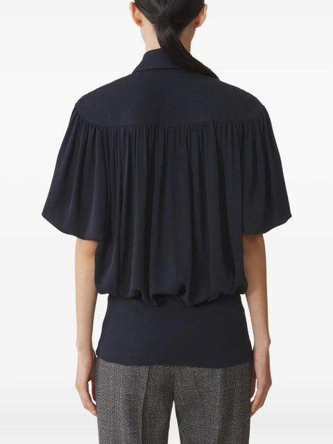 Lanvin pleated-panel short-sleeve top - Black