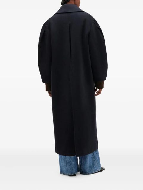 GANNI balloon-sleeves double-breasted coat - Blue - zdjęcie produktu nr 2