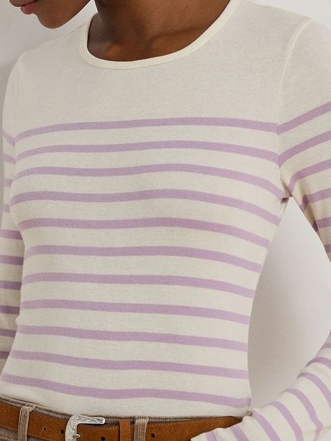 Lauren Ralph Lauren bluzka bawełniana damska kolor beżowy wzorzysta 200980046