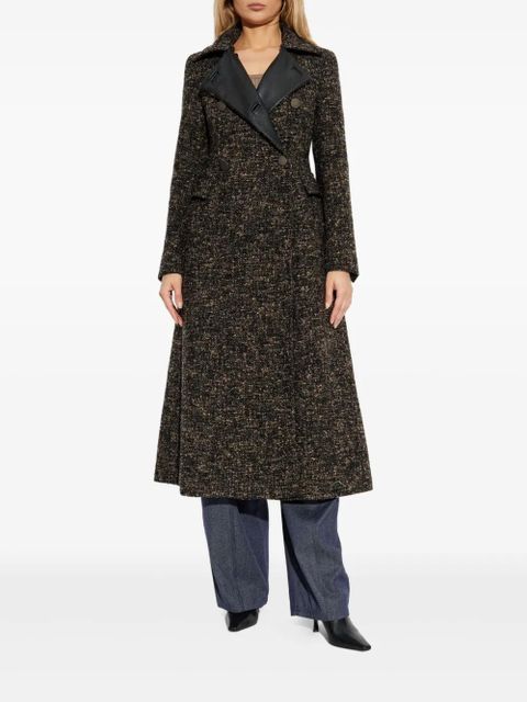 Max Mara Senior redingote buttoned coat - Black