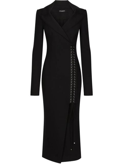 Dolce & Gabbana lace-up midi coat dress - Black - zdjęcie produktu nr 1