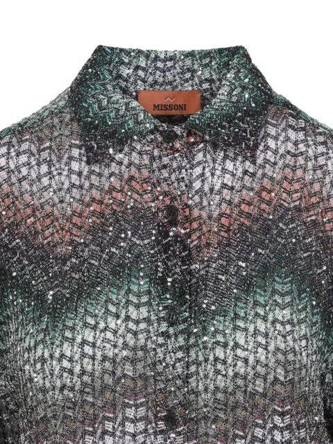 Missoni zigzag-patttern sequined shirt - Green