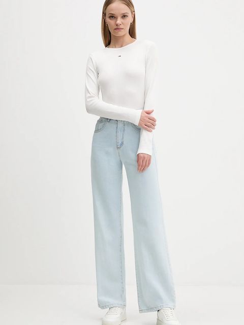 Tommy Jeans longsleeve 2-pack damski kolor biały DW0DW17716 - zdjęcie produktu nr 2