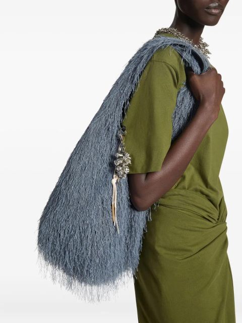 DRIES VAN NOTEN large embellished safety-pin brooch - Silver