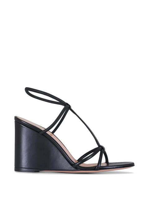 Gianvito Rossi strappy wedges sandals - Black - zdjęcie produktu nr 1