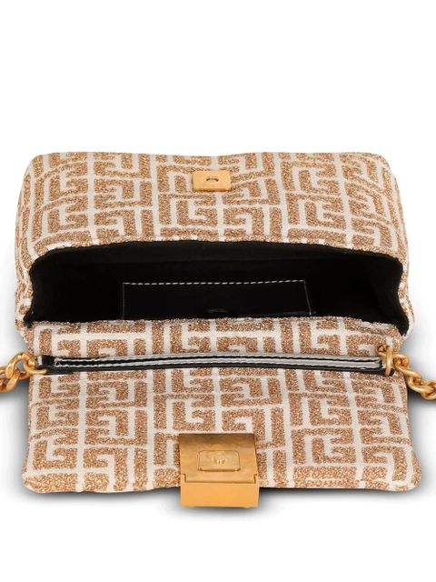 Balmain 1945 monogram shoulder bag - Neutrals