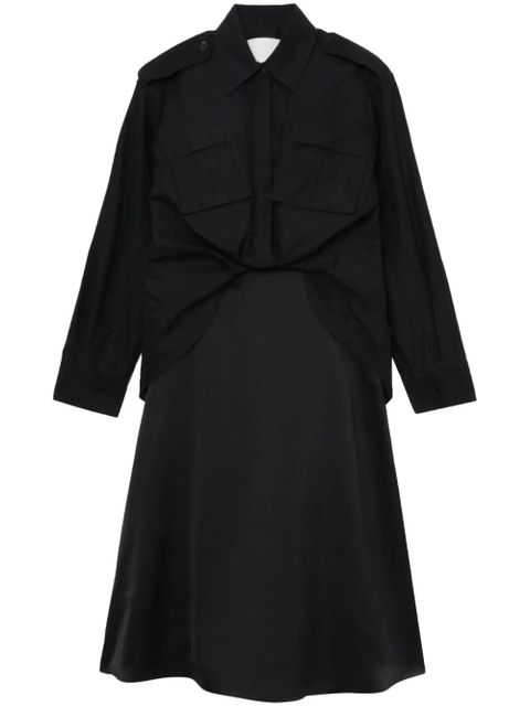 3.1 Phillip Lim draped shirt dress - Black - zdjęcie produktu nr 1