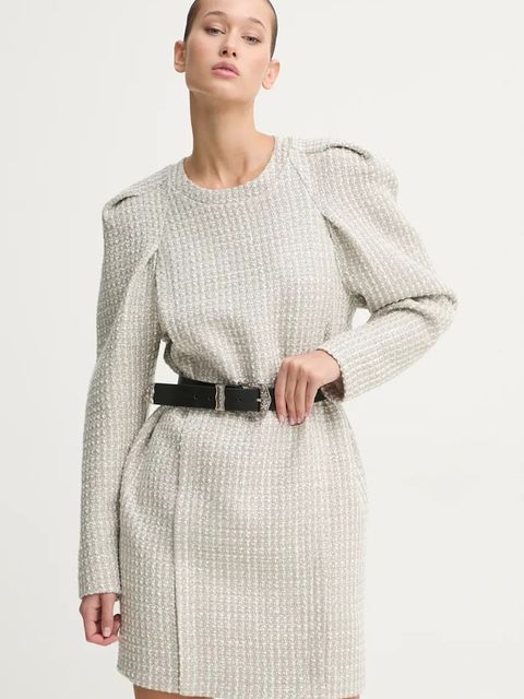 IRO sukienka z domieszką wełny kolor biały mini prosta WM33JULIETTE