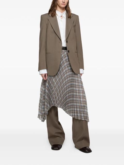 Acne Studios pleated plaid midi skirt - Grey - zdjęcie produktu nr 2