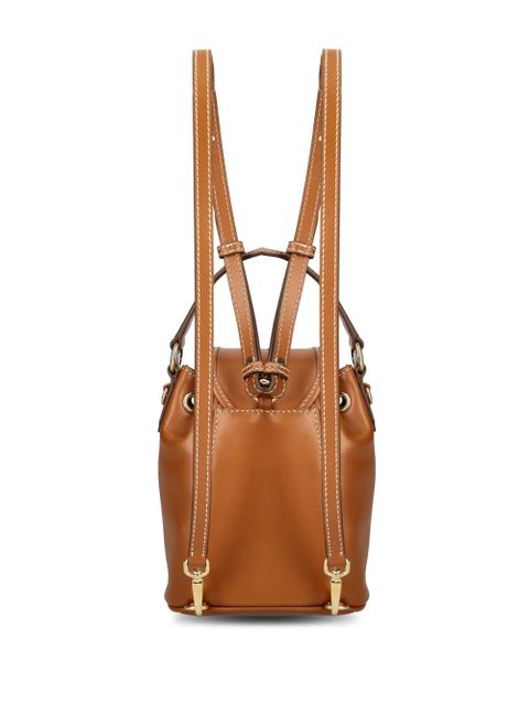 Miu Miu logo top-handle backpack - Brown