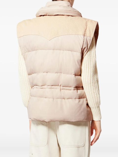 MARANT ÉTOILE Olfa corduroy-detail padded gilet - Neutrals