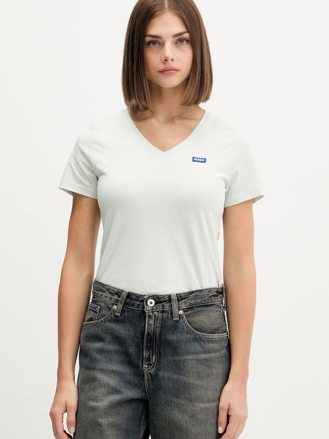 Hugo Blue t-shirt bawełniany damski kolor zielony 50513667 - zdjęcie produktu nr 1