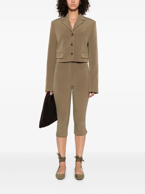 Nanushka Saoirse split-hem capri pants - Green