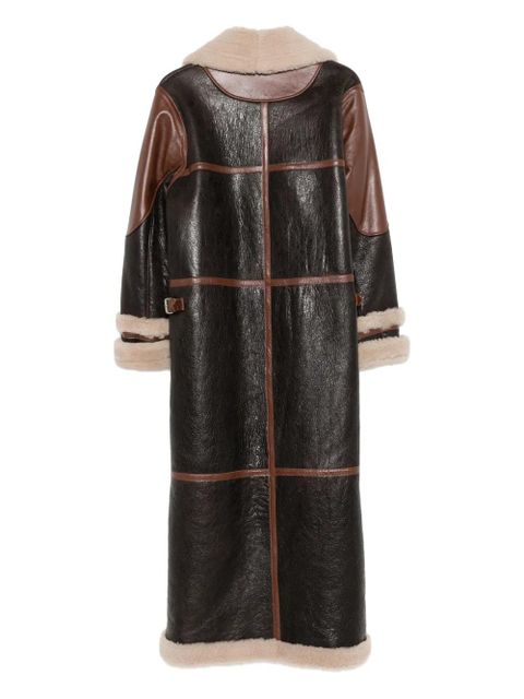 Blumarine buckle-fastening shearling coat - Brown - zdjęcie produktu nr 2