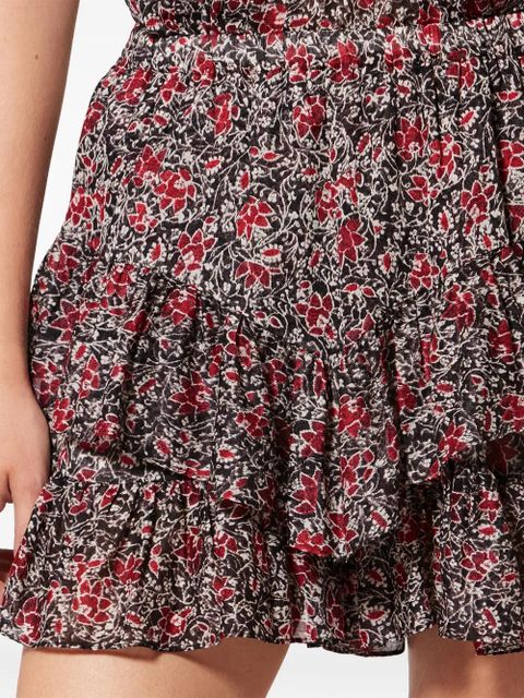 MARANT ÉTOILE JOCADIA ruffled floral-pattern shorts - Black