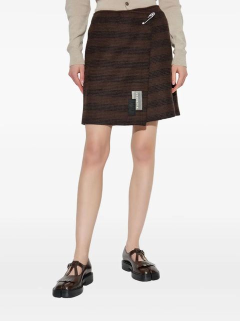 MM6 Maison Margiela asymmetric striped miniskirt - Brown