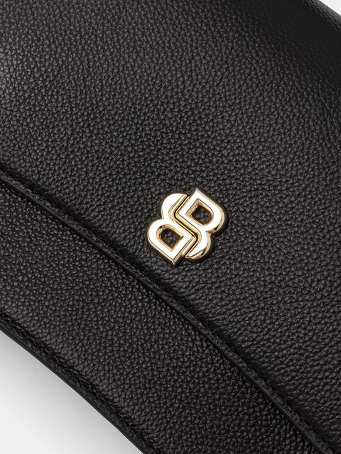 BOSS torebka skórzana kolor czarny 50554935