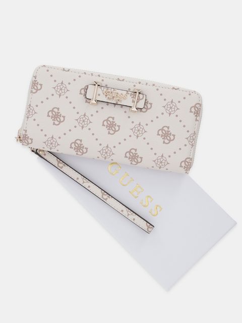 Guess portfel SILIA damski kolor beżowy SWGP98 90146