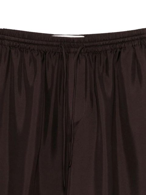 Róhe drawstring-waist silk trousers - Brown