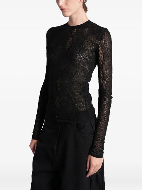 The Attico openwork blouse - Black