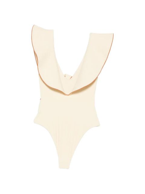 Johanna Ortiz Crinkle ruffled-detail swimsuit - Neutrals - zdjęcie produktu nr 2