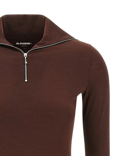 Jil Sander half-zip collar sweatshirt - Red