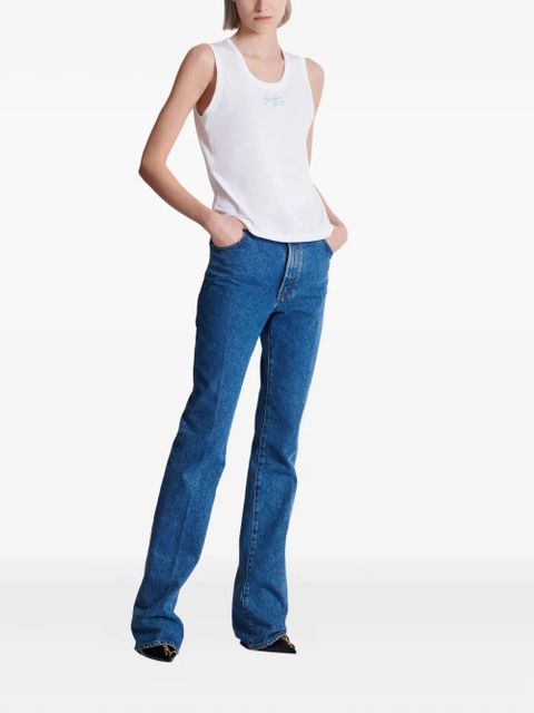 Balmain logo-print tank top - White