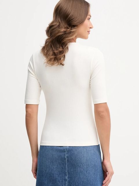 Tommy Hilfiger t-shirt damski kolor beżowy WW0WW47308 - zdjęcie produktu nr 2