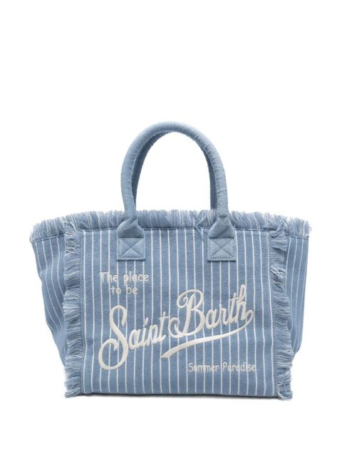 MC2 Saint Barth Vanity embossed striped fringe tote bag - Blue - zdjęcie produktu nr 1
