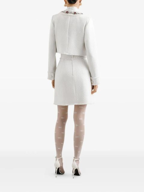 Dolce & Gabbana DNA decorative-button mini skirt - White