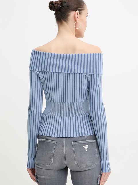 Guess kardigan KATHRYN damski kolor niebieski lekki W5YR03 Z30I2